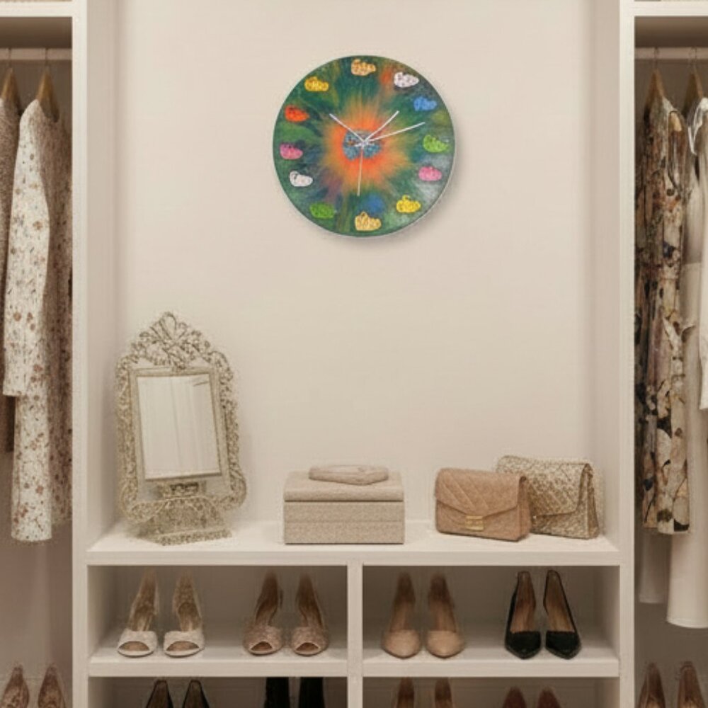 Hand Crafted Painted Colorful Bird Duck Design Wall Clock